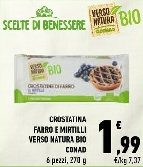 Conad Crostatine Farro E Mirtilli offerta