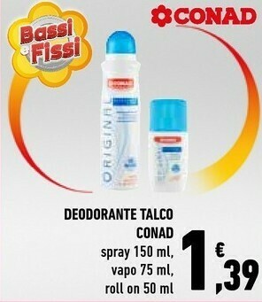 Conad Conad Deodorante Talco offerta