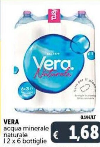 Deco Supermercati Vera acqua minerale naturale 2 l x 6 bottiglie offerta