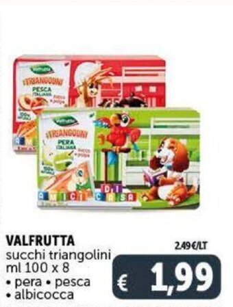 Deco Supermercati Valfrutta succhi triangolini ml 100 x 8 offerta