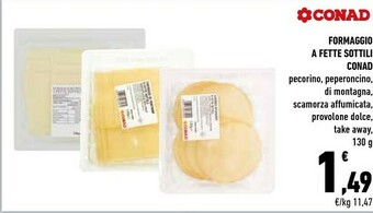 Conad City Sapori Formaggio A Fette Sottili offerta
