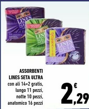 Conad Lines Seta Ultra Con Ali Salviettine Detergenti 11 Pezzo(i) offerta
