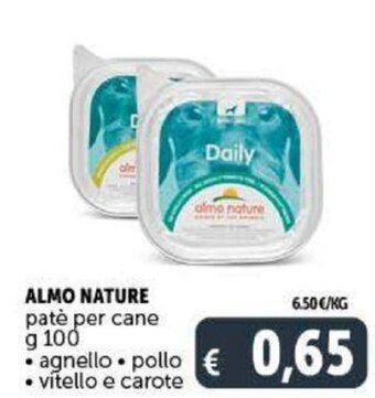 Deco Supermercati Almo Nature patè per cane 100 g offerta