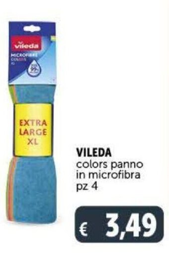 Deco Supermercati Vileda colors panno in microfibra 4 pz offerta