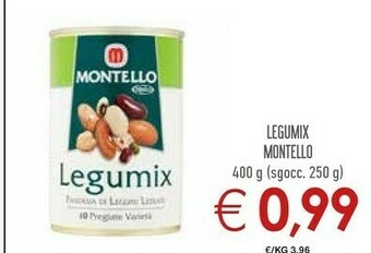 Conad Montello Legumix, Fantasia Di Legumi Lessati, 10 Pregiate Varietà 400 G(ml) offerta