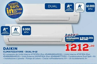 Euronics Daikin Climatizzatore DUAL 9+12 offerta