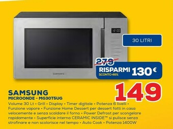 Euronics Samsung Microonde MG30T5UG offerta
