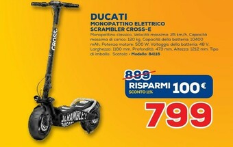 Euronics Ducati Monopattino Elettrico Scrambler Cross-E offerta