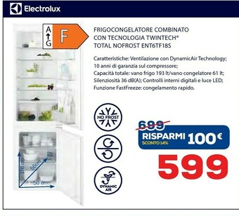 Euronics Electrolux Frigocongelatore Combinato ENT6TF18S offerta
