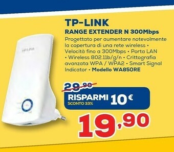 Euronics Tp Link Range Extender N 300Mbps offerta