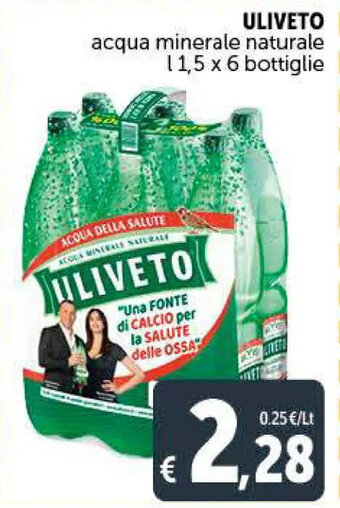 Deco Supermercati Uliveto acqua minerale naturale 1,5 l x 6 bottiglie offerta