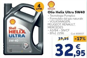 Shell Olio Helix Ultra 5W40