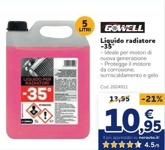 Norauto Gowell Liquido Radiatore -35° offerta