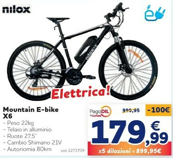 Nilox Mountain E-bike X6 offerta di Norauto