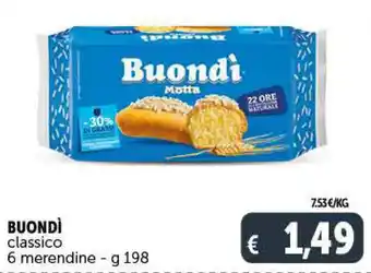 Deco Supermercati Motta Buondì classico 6 merendine g 198 offerta