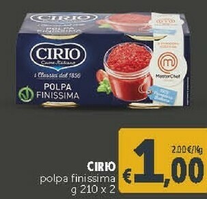 Deco Supermercati Cirio Polpa Di Pomodoro La Finissima 210 G(ml) offerta