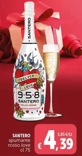Deco Supermercati Santero spumante rosso love 75 cl offerta