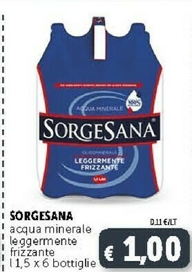 Deco Supermercati Sorgesana - Acqua Minerale Naturale Frizzante 1500 G(ml) offerta