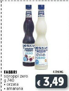 Deco Supermercati Fabbri Sciroppi Zero offerta
