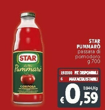 Deco Supermercati Star Pummarò Passata Di Pomodoro offerta