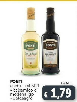 Deco Supermercati Ponti Ponti - Aceto Balsamico di Modena IGP 500 g(ml) offerta