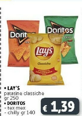 Deco Supermercati Lay's Patatine Classiche 250 Gr offerta