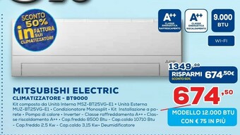 Euronics Mitsubishi Climatizzatore BT9000 offerta