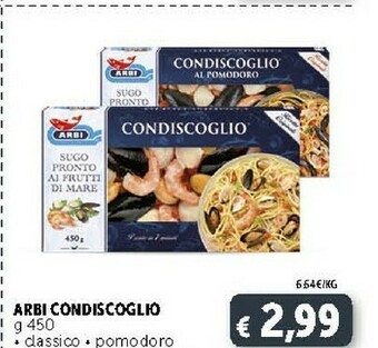 Deco Supermercati Arbi Condiscoglio Sugo Pronto Ai Frutti Di Mare 450 G(ml) offerta