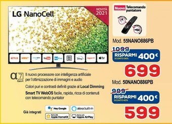 LG NanoCell 55NANO886PB TV 139,7 Cm (55") 4K Ultra HD Smart TV Wi-Fi Argento
