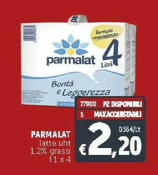 Deco Supermercati Parmalat Latte Uht 1,2% Grassi offerta