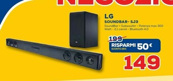 Euronics LG SJ3 Altoparlante Soundbar 2.1 Canali 300 W Nero offerta
