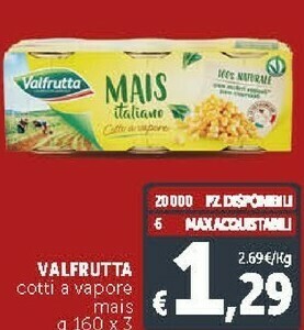 Deco Supermercati Valfrutta Cotti A Vapore offerta