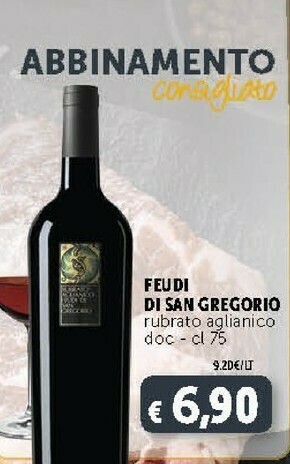 Deco Supermercati Feudi di san gregorio Rubrato Aglianico Doc offerta