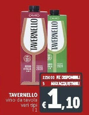 Deco Supermercati Tavernello Vino Da Tavola offerta