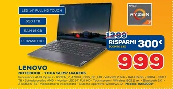 Euronics Lenovo Notebook Yoga Slim7 14AREO5 offerta