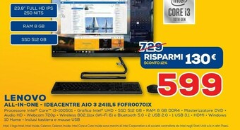 Euronics Lenovo All In One Ideacentre AIO 3 24IIL5 F0FR0070IX offerta