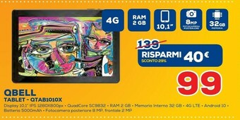Euronics Qbell technology Tablet QTAB1010X offerta