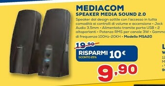 Mediacom Speaker Media Sound 2.0