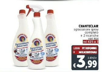 Chanteclair Sgrassatore Spray Completo + 2 Ricariche