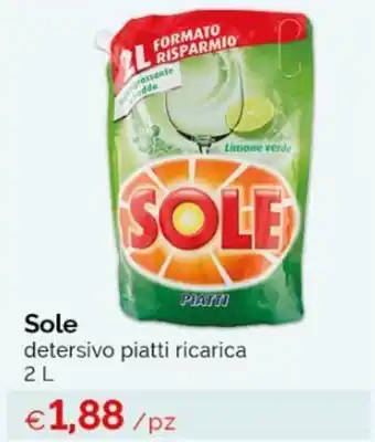 Acqua & Sapone Sole detersivo piatti ricarica 2 L offerta