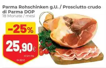 Coop Parma Rohschinken g.U.?Prosciutto crudo di Parma DOP 18 Monate/mesi offerta