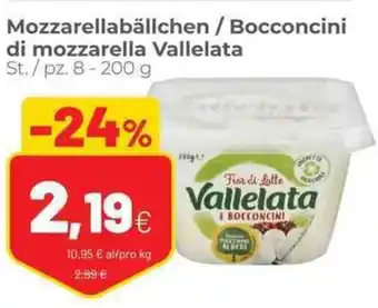 Coop Vallelata Bocconcini di Mozzarella/Mozzarellabällchen 8 pz-200 g offerta