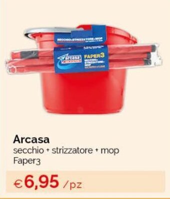 Acqua & Sapone Arcasa secchio + strizzatore + mop Faper3 offerta