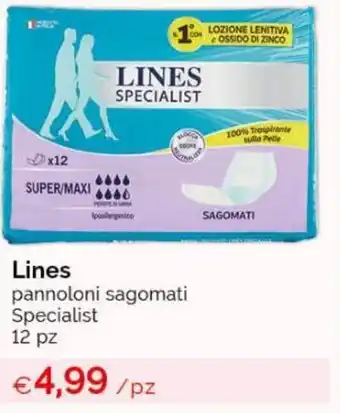 Acqua & Sapone Lines pannoloni sagomati Specialist 12 pz offerta