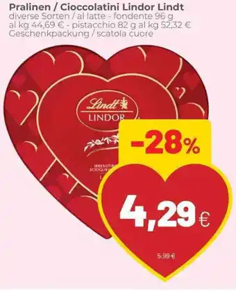 Coop Lindt Cioccolatini Lindor/Pralinen diverse Sorten offerta