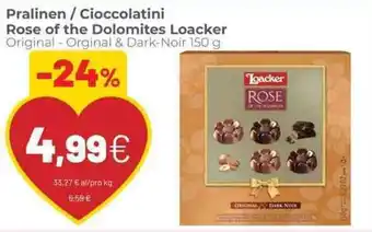 Coop Loacker Cioccolatini Rose of the Dolomites/Pralinen Original-Orginal & Dark Noir 150 g offerta