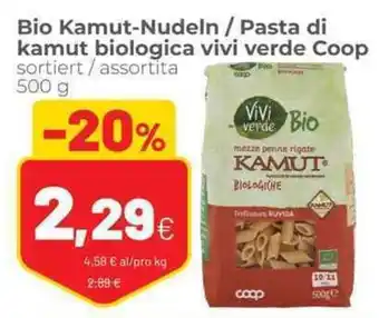 Coop Vivi Verde Coop Pasta di kamut biologica/Bio Kamut-Nudeln sortiert/assortita 500 g offerta