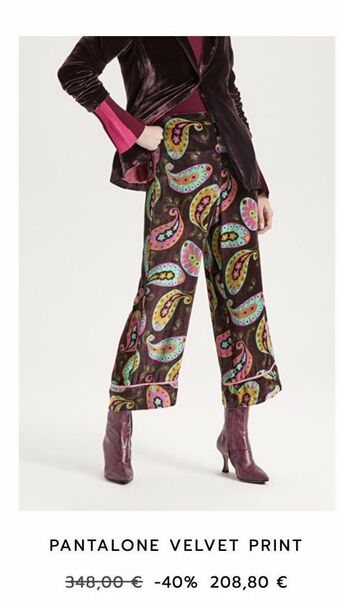 Pantalone velvet print