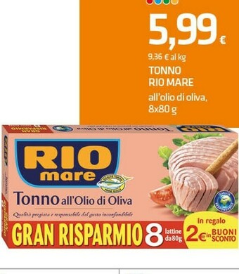 Superconti Rio Mare Tonno All'Olio Di Oliva offerta