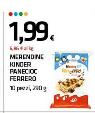 Superconti Ferrero Merendine Kinder Pan E Cioc 290 G offerta